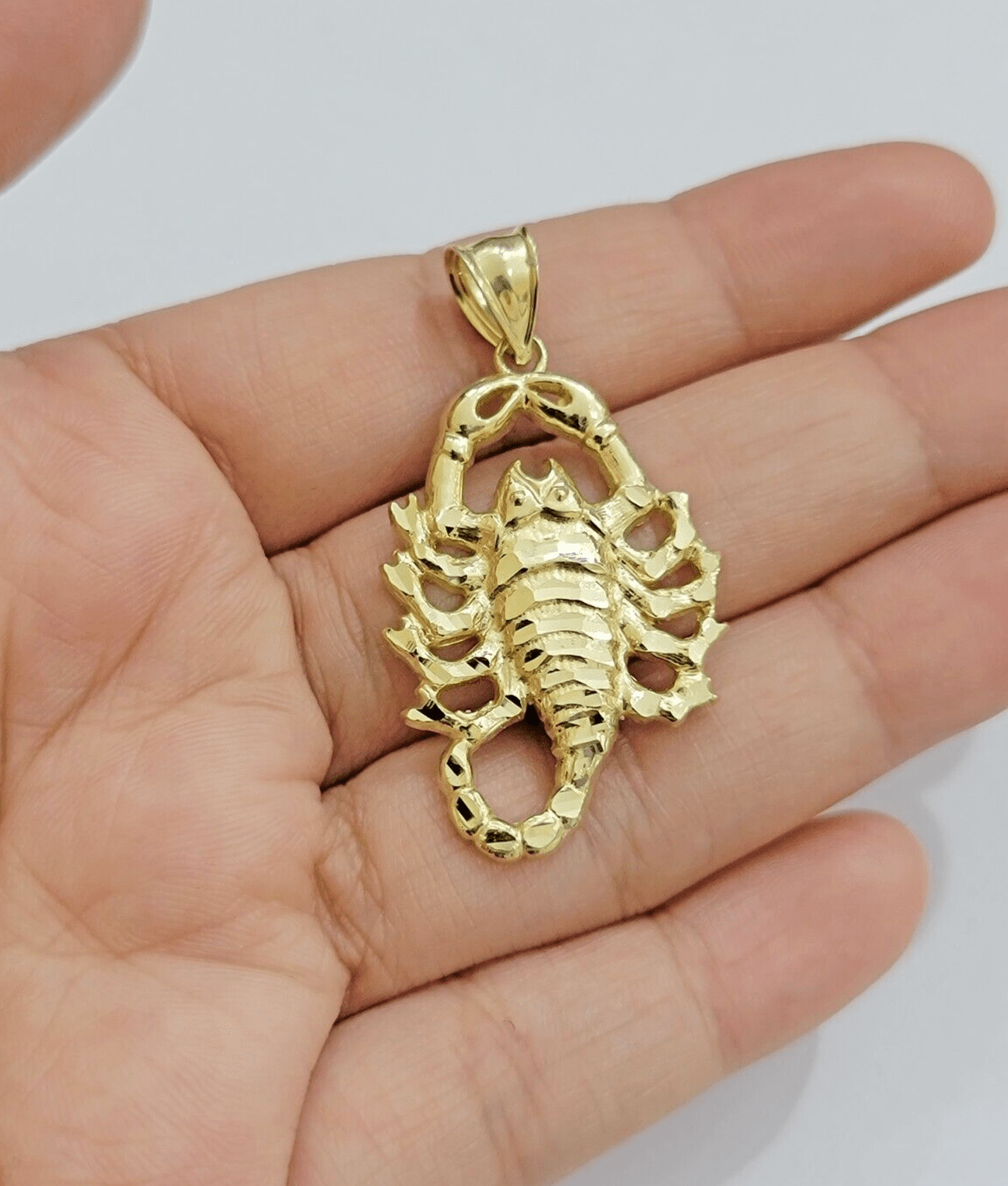 10k Scorpio Charm Pendant 1.8'' Real 10kt Yellow Gold For Chain & Necklace SALE - GoldenlinQ